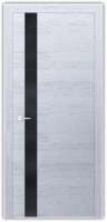 дверне полотно Rodos Loft Berta V 800 мм, з полустеклом, білий мат, шпон
