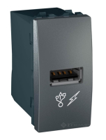 розетка Schneider Electric Unica USB, 1 пост., 1 A, 100-240 В, без рамки, графит (MGU3.428.12)
