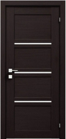 дверное полотно Rodos Modern Quadro 700 мм, с полустеклом, венге шоколадный