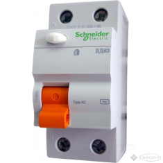 диференціальний вимикач навантаження Schneider Electric Вд63 25 A, 230 В, 2 п., Тип C, 30 mA (11450)