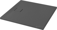 поддон Cersanit Tako Slim 90x4 квадратный, серый матовый + сифон (S932-162)
