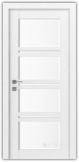 дверное полотно Rodos Modern Quadro 900 мм, со стеклом, белый мат