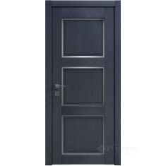 дверное полотно Rodos Style 3 700 мм, полустекло, сосна браш cobalt