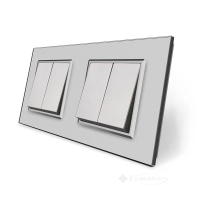 выключатель Livolo 4 кл., серый стекло (VL-C7K2K2-15)