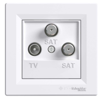 розетка Schneider Electric Asfora TV-SAT-SAT, 1 пост., з рамкою біла (EPH3600121)