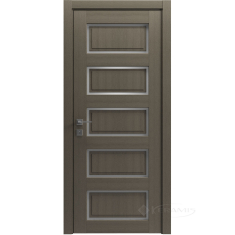 дверное полотно Rodos Style 5 600 мм, полустекло, серый дуб