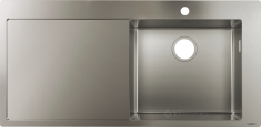 кухонная мойка Hansgrohe S715-F450 104,5x51x18,5 с левым крылом, нержавеющая сталь (43306800)