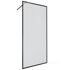 душевая стенка Devit Style 80x200 прозрачное стекло, черный матовый (DS80200B)