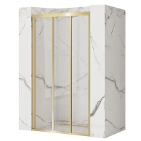 душевая дверь Rea Alex 100x190 стекло прозрачное, gold brush (REA-K2500)