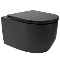 унитаз Devit Art 3.0 подвесной, безободковый с сиденьем soft-close, черный матовый (3030140B)