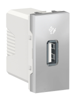 розетка Schneider Electric Unica New USB 1 пост., 1 A, 100-240 В, без рамки, алюміній (NU342830)