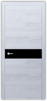 дверное полотно Rodos Loft Berta G 600 мм, с полустеклом, белый мат, шпон