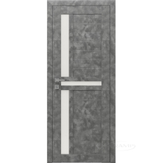 дверное полотно Rodos Modern Alfa 600 мм, полустекло, мрамор серый