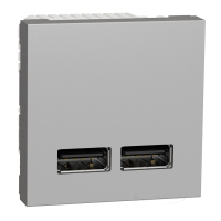 розетка Schneider Electric Unica New USB 1 пост., 1 A, 100-240 В, 2 модуля, без рамки, алюміній (NU341830)