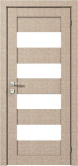 дверное полотно Rodos Modern Milano 800 мм, с полустеклом, крем