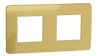 рамка Schneider Electric Unica New 2 пост., золота, біла (NU280459)