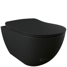 унитаз Creavit Free подвесной, черный + сиденье soft-close (FE320-11SM00E-0000+KC0903.01.1400E)