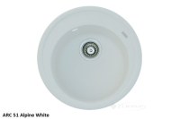 кухонная мойка Fabiano Arc 51x51x19, круглая, alpine white (8221.401.0169)