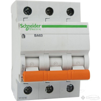 автоматичний вимикач Schneider Electric Ва63 6 А, 230В/400В, 3 п., Тип C, 4,5 kA (11221)