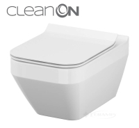 унітаз Cersanit Crea Clean On підвісний, прямокутний, білий, без обідка (S701-404)