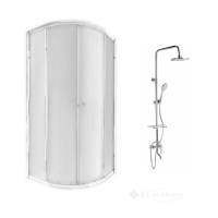 душова кабіна Qtap Presto 90x90 + душова система Plava хром (PRECRM1099AP544843)