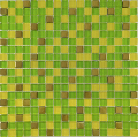 Мозаика Grand Kerama 30х30 (1,5х1,5) микс зелено-желтый (457)