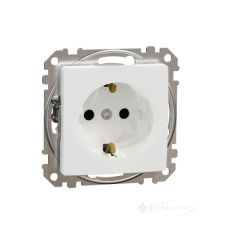 Розетка Schneider Electric Sedna Design 16А, 250В, с/з и шторками, белый (SDD111022)