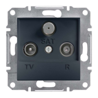 розетка Schneider Electric Asfora TV-R-SAT, 1 пост., без рамки, антрацит (EPH3500171)