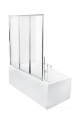 штора для ванны Besco PMD Piramida Ambition Premium 3S 130х140 стекло прозрачное