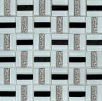 мозаїка Grand Kerama 30x30 (1,5х1,5) тріно чорно-біла (1077)