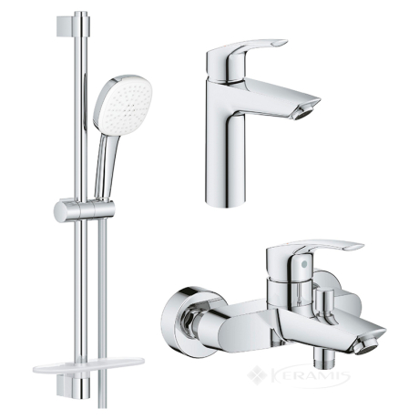 Набір змішувачів Grohe Eurosmart 3 в 1 для ванни, хром (UA123246M3)