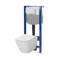 інсталяційний комплект Cersanit Aqua + унітаз City Square підвісний з сидінням, білий (S701-797)