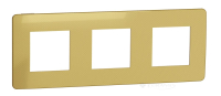 рамка Schneider Electric Unica New 3 пост., золота, бежева (NU280660)