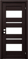 дверное полотно Rodos Modern Polo 900 мм, с полустеклом, венге шоколадный