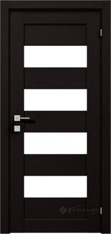 Дверное полотно Rodos Modern Milano 900 мм, с полустеклом, венге шоколадный