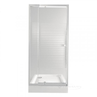 душевые двери Qtap Pisces 90x200 стекло + поддон 90x90 с сифоном (PISWHI2089CP5UNIS309915)
