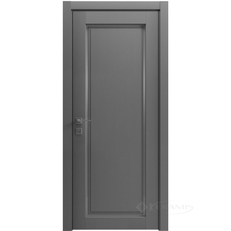 Дверне полотно Rodos Style 1 700 мм, напівскло, каштан сірий