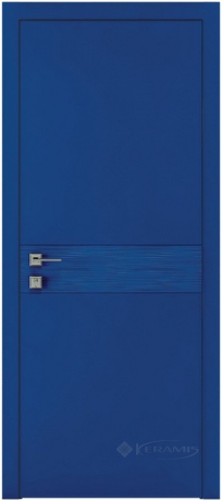 Дверное полотно Rodos Loft Wave G 600 мм, с вставкой, ral 5010 синий