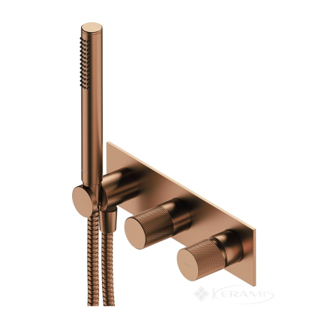 Смеситель для ванны и душа Omnires Contour скрытого монтажа с ручным душем, brushed copper (CT8035/1CPB)