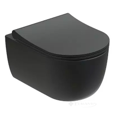 унітаз Devit Art 2.0 підвісний, безободковий з сидінням soft-close, чорний матовий (3020139)