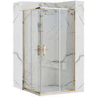 душова кабіна Rea Punto 90x90 скло прозоре, gold (REA-K6440)