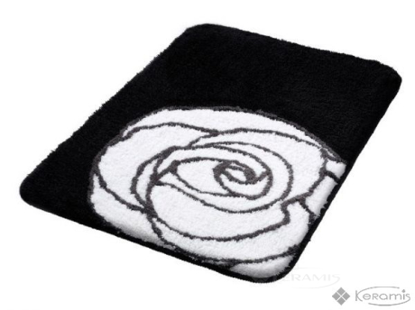 Килимок для ванної Bisk Rose 70x100 чорно-білий (02818)