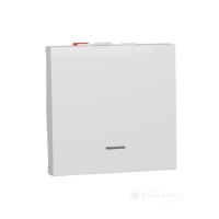 вимикач Schneider Electric New Unica прохідний 1 кл., 10А, 250В, 2 мод., білий (NU320318S)