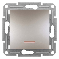 вимикач Schneider Electric Asfora з підсвічуванням 1 кл., 10 А, бронза (EPH1400169)