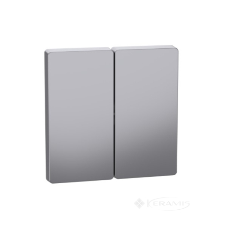 Вимикач Schneider Electric Merten D-Life 2 кл., нерж.сталь (MTN3300-6036)