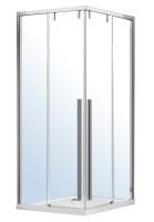душова кабіна Volle Aiva 100х100 квадратна, орні, безпечне скло, прозоре (10-22-680glass)