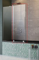 штора для ванни Radaway Furo PND II 53,8x150 ліва, прозоре скло, хром (10109538-01-01L)