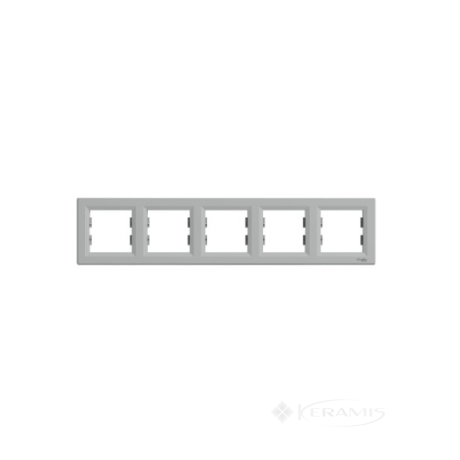 Рамка Schneider Electric Asfora 5 пост., горизонтальная, алюминий (EPH5800561)