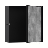 поличка Hansgrohe XtraStoris Rock в стіні з дверцятами, 300x300x100, чорний матовий (56085670)