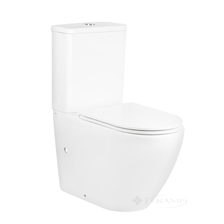 Унитаз-компакт Qtap Robin Ultra Quiet безободковый с сиденьем soft-close (QT13222128AUQ1W)